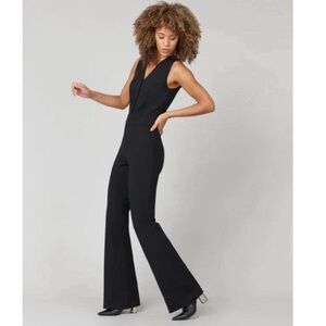 NWT Spanx The Perfect Sleeveless Jumpsuit Medium Petite Black Ponte